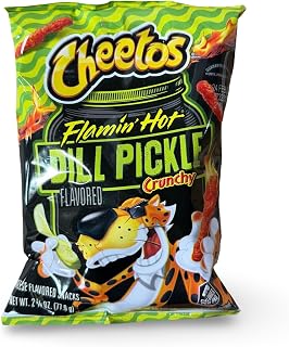 Cheetos Flamin' Hot Spicy Dill Pickle Corn Snacks, 2.75 Oz., 32 Pack Case