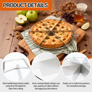 AquaLume Cake and Pie Cutter Set, Stainless Steel 6-Slice and 8-Slice, Silver
