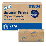 Multifold Paper Towels by Scott Professional – 250 Count (Pack of 16), Paper, White, Pack of 4000, Model 01804