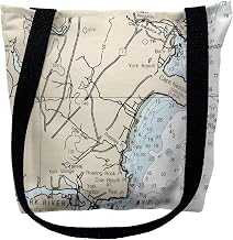 Betsy Drake TY13286CNM 16 x 16 in. Cape Neddick Maine Nautical Map Tote Bag - Medium