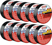 tesa Insulation Tape in Pack of 10 - Self-Adhesive Insulation Tape, Heat Resistant - for Insulating, Repairing and Bundling - 10 m - Black