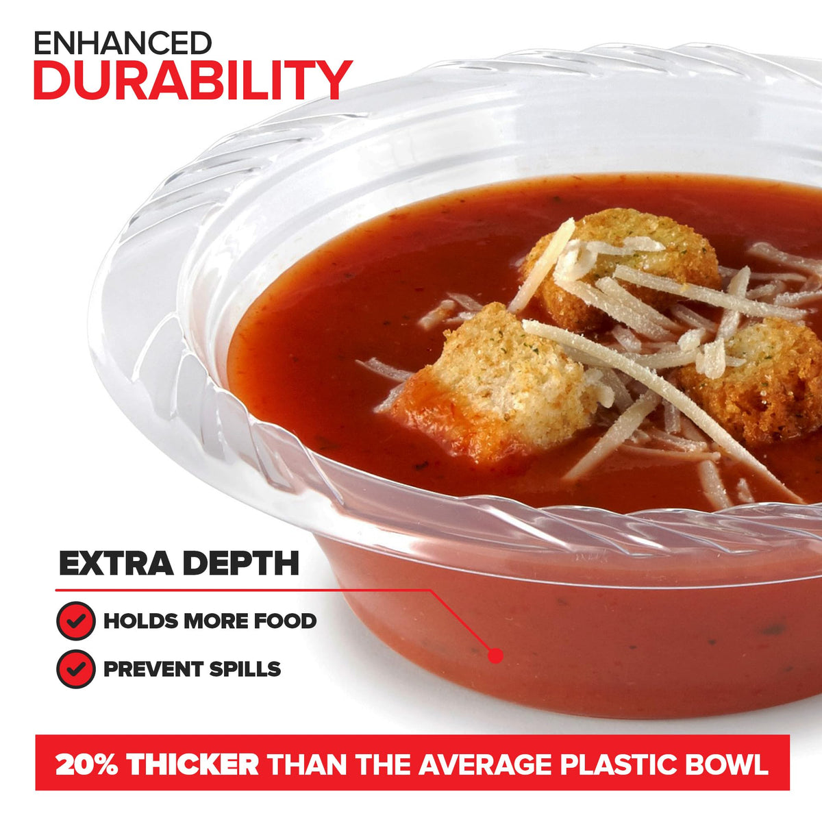 120 Pack 12 oz Elegant Clear Plastic Bowls for Parties Small Disposable Bowl for Fancy Dinner or Cocktail Party by Stock Your Home – 12 oz Bowl, 12.0 ounces, Plastic, Clear