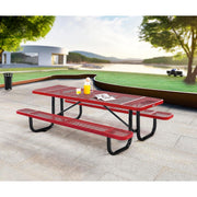 Global Industrial Red / Industrial / 96 inches x 30 inches x 29.5 inches Picnic Tables