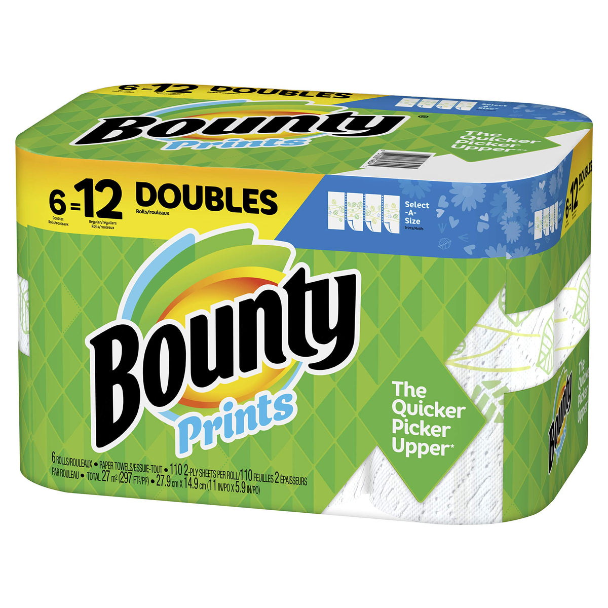 Bounty White / 1 / 60 Sheets per Roll (Pack of 6 Rolls) Paper & Plastic