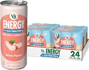 V8 Energy White Peach Beverage, 6 Count 8 Fl Oz (24 Pack)