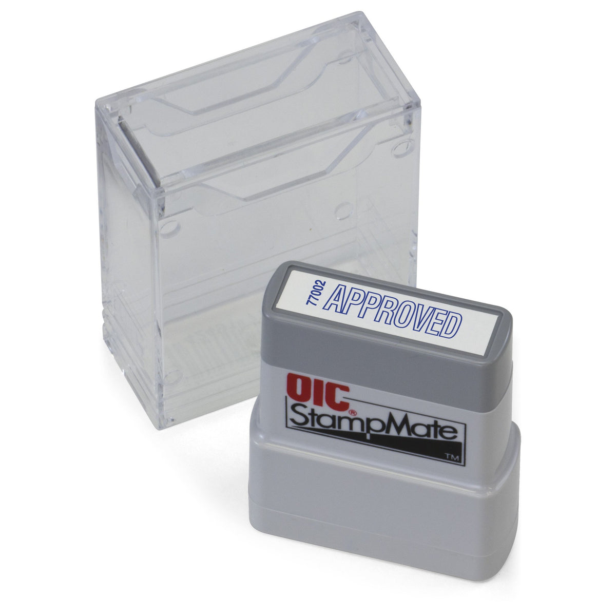 Office Pre-Inked Message Stamp by Officemate – Rubber, Blue, Model 77002