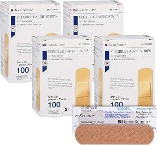 Henry Schein Fabric Adhesive Strip Bandages 3/4" x 3", Sterile, 400 Ct