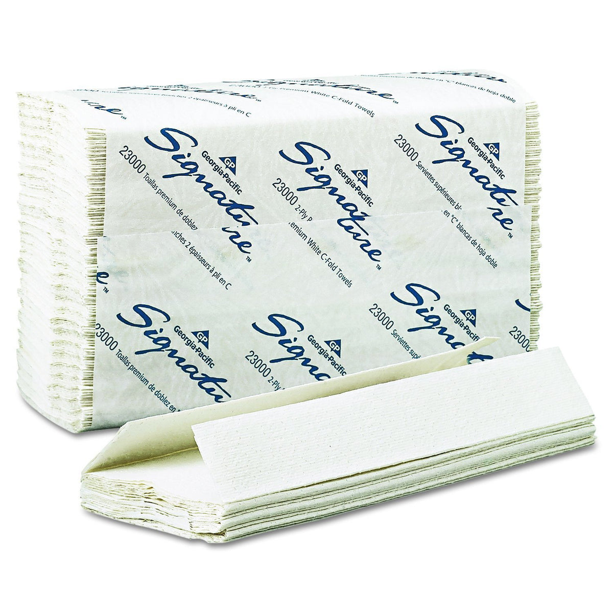 Georgia-Pacific Signature 23000 2-Ply Premium C-Fold Paper Towel – 13.2" L x 10.1" W, White