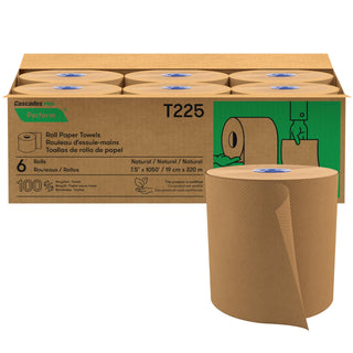Cascades PRO Perform Hardwound Tandem Paper Towels T225, 1050 ft, Natural