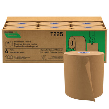 Cascades PRO Perform Hardwound Tandem Paper Towels T225, 1050 ft, Natural