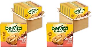 Belvita Breakfast Bar Biscuit Sandwiches, Cinnamon Brown Sugar with Vanilla Creme, 30 Total Packs, 6 Boxes (2 Biscuits Per Pack) (Pack of 2)