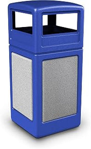 Commercial Zone Stonetec Series 42-Gal Dome Lid Trash Bin, Blue, Square (72043099)