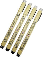 Sakura Pigma Micron 05 Black Pen 0.45mm Line Width Pack of 4 (05)