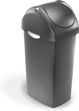 simplehuman Swing Lid Can, 60L / 15.9 Gallon Commercial Plastic Trash Can for Restaurants, Cafes, Lobbies, Balanced Swing Lid, Quick-Release Hinge, ADA-Compliant, Grey Plastic