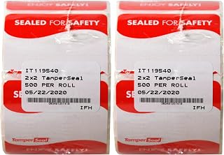 DayMark Safety Systems IT119540 TamperSeal Tamper-Evident 2" x 2" Writable Delivery Label (Roll of 500) (Pack of 2)