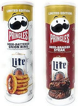 Pringles Potato Chips Flavor Pairing Variety Set 5.5oz - 2 cans (Beer-Battered Onion Ring & Beer-Braised Steak)