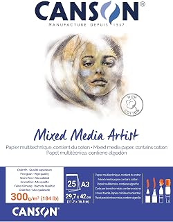 Canson Mix Media Artist Glued Pad A3 25 Sheets 10% Fine 300g