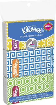 Go Pack Facial Tissues by Kleenex – 10 Count (Pack of 3), Paper, White, Pack of 3, Model 11976