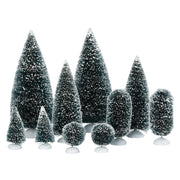 Department 56 Village Topiaries, Frosted Green Set of 10