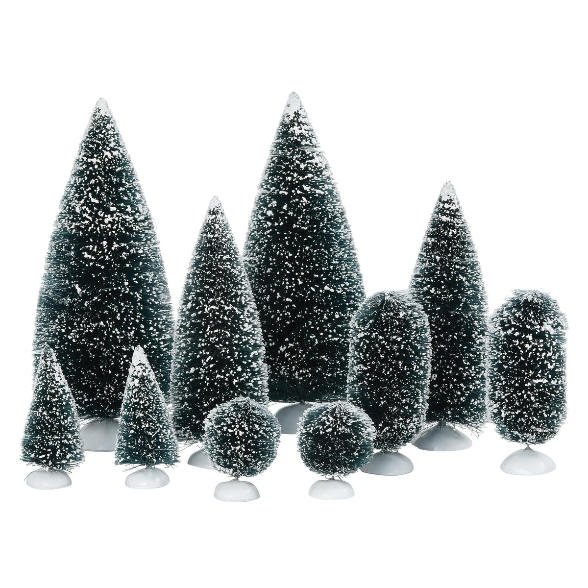 Department 56 Village Topiaries, Frosted Green Set of 10