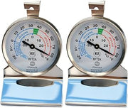Comark RFT2AK Refrigerator/Freezer Thermometer Stainless Steel Construction, Grey (Pack of 2)