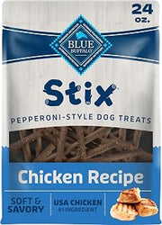 Blue Buffalo Stix Chicken Pepperoni-Style Dog Treats, 24 oz