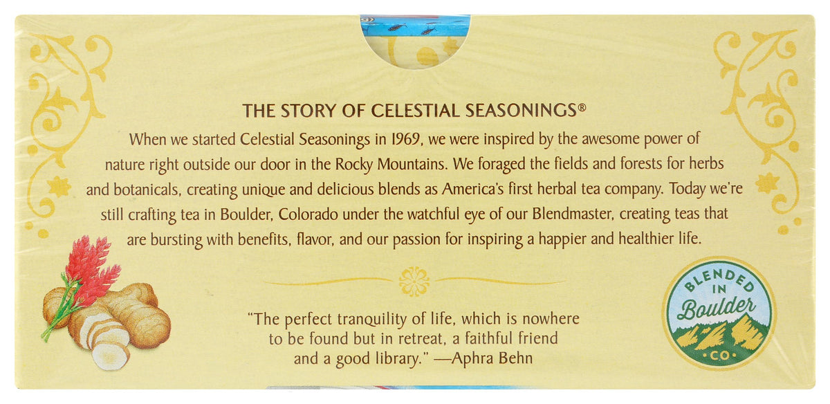 Ginger & Probiotics Herbal Tea by Celestial Seasonings – 20 Count (Pack of 1), Pack of 6, Model CES54132