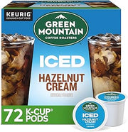 Green Mountain Coffee Roasters ICED Hazelnut Cream, Single Serve Keurig K-Cup Pods, Flavored Iced Coffee, 72 Count