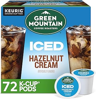 Green Mountain Coffee Roasters ICED Hazelnut Cream, Single Serve Keurig K-Cup Pods, Flavored Iced Coffee, 72 Count
