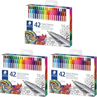 STAEDTLER 3 Pack - Fineliner triplus 42 (3 sets of 42 pcs), 126 Count