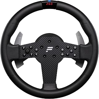 FANATEC Sim Racing CSL Steering Wheel P1 V2 (QR2 LITE) – PC | Rubberised Grip, RevStripe, LED Display, Metal Shifter Paddles, QR2 LITE Wheel-Side Preinstalled