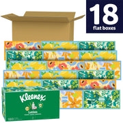 Lotion Facial Tissues by Kleenex – 1 Count (Pack of 18), Paper, White, Pack of 18, Model 10036000597377
