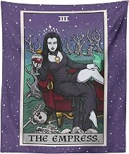 The Empress Tarot Card Tapestry - Female Vampire - Gothic Halloween Home Decor Wall Hanging (60" x 50")