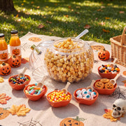Potchen Pumpkin Ceramic Candy Jar Set, 14 Piece Halloween Serving Kit, Orange