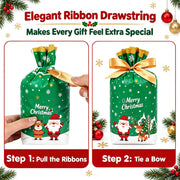 JOINDO Christmas Treat Bags, 6 by 9 Inches with 2 Inch Gusset, Set of 50