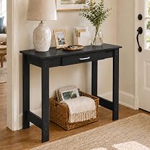 Furinno Jaya 40-Inch Black Entryway Table with Drawer, Black