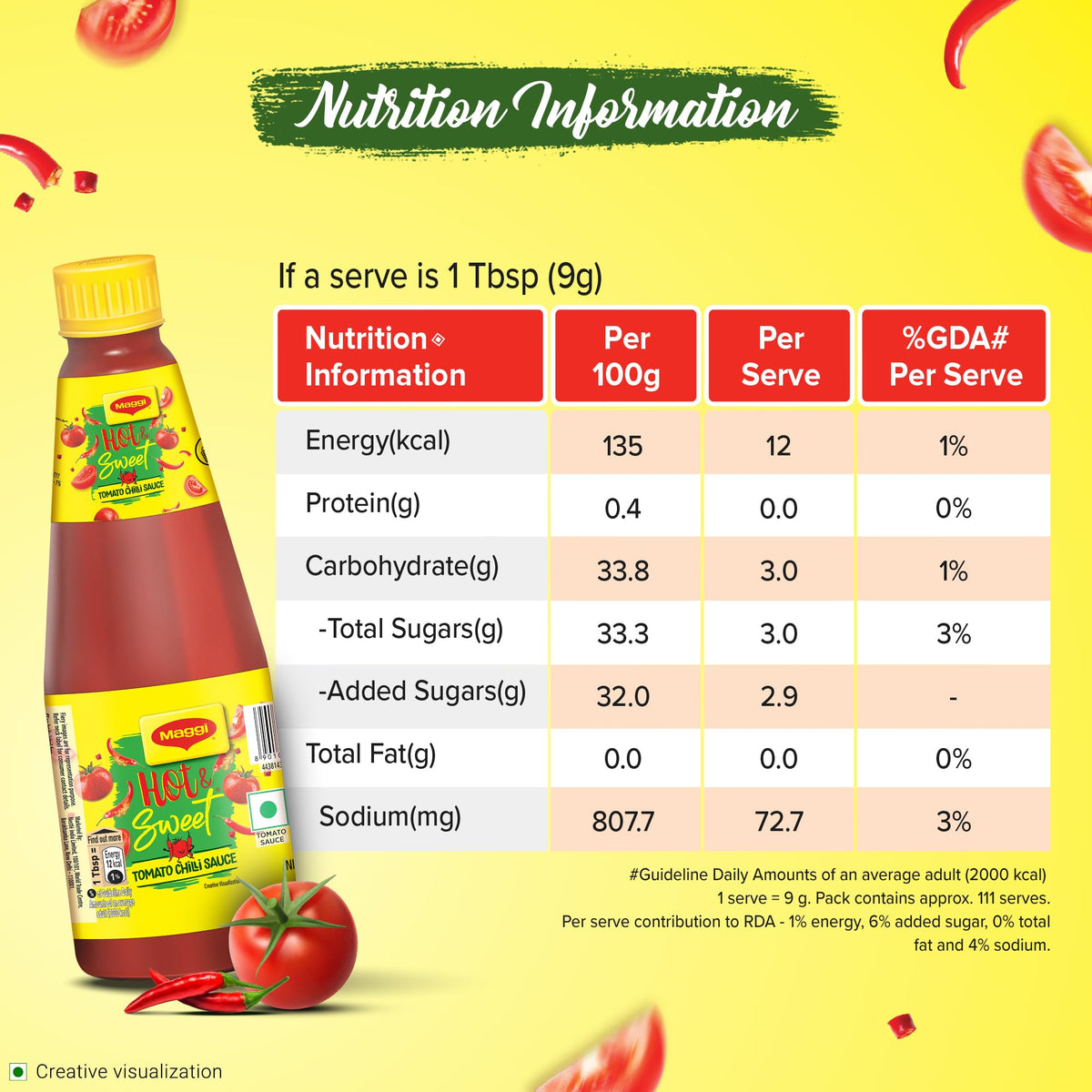 Hot & Sweet Tomato Chilli Sauce - 1kg. by Maggi – 2.2 Pound (Pack of 1), Model 8901058101614