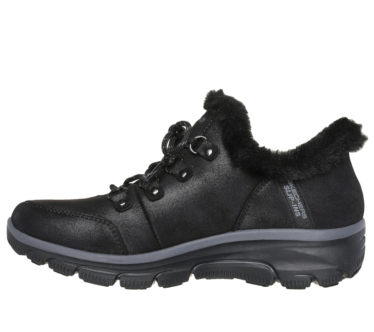 Women's Easy Going - Fall Adventures Slip-in Bootie by Skechers – 8, Faux Leather, Black, Model 167875-BLK