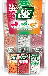 Tic Tac Variety Pack Mega Box, Bulk 27 Packs, Cherry, Freshmints, Orange, Refreshing Fruity Mints, Classic Box, 17.14 oz​
