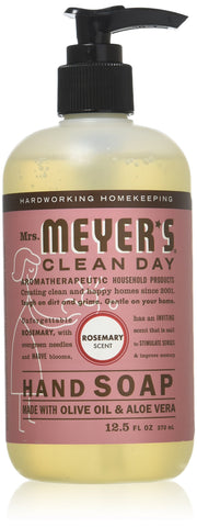 Hand Soap Liq Rosemary 12.5 Fz by Mrs. MEYER'S – 1 Count (Pack of 1), Plastic, No Color, Pack of 24, Model 808124174504