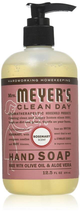 Hand Soap Liq Rosemary 12.5 Fz by Mrs. MEYER'S – 1 Count (Pack of 1), Plastic, No Color, Pack of 24, Model 808124174504