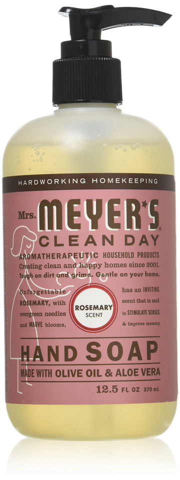 Hand Soap Liq Rosemary 12.5 Fz by Mrs. MEYER'S – 1 Count (Pack of 1), Plastic, No Color, Pack of 24, Model 808124174504