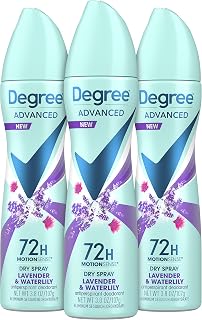 Degree Antiperspirant Deodorant Dry Spray Lavender & Waterlily 3.8 oz 3 ct
