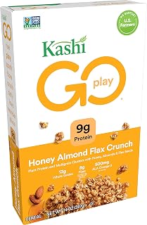 Kashi GO, Breakfast Cereal, Honey Almond Flax Crunch, Excellent Source of Fiber, 14oz Box