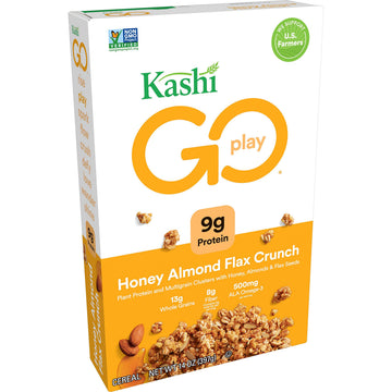 GO, Breakfast Cereal, Honey Almond Flax Crunch, Excellent Source of Fiber, 14oz Box by Kashi – 14 Ounce (Pack of 1), Model 1862770337, 70337, KSH-70339