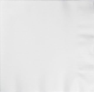 Creative Converting 50-Count Form and Function Better Than Linen Dinner Napkins, White