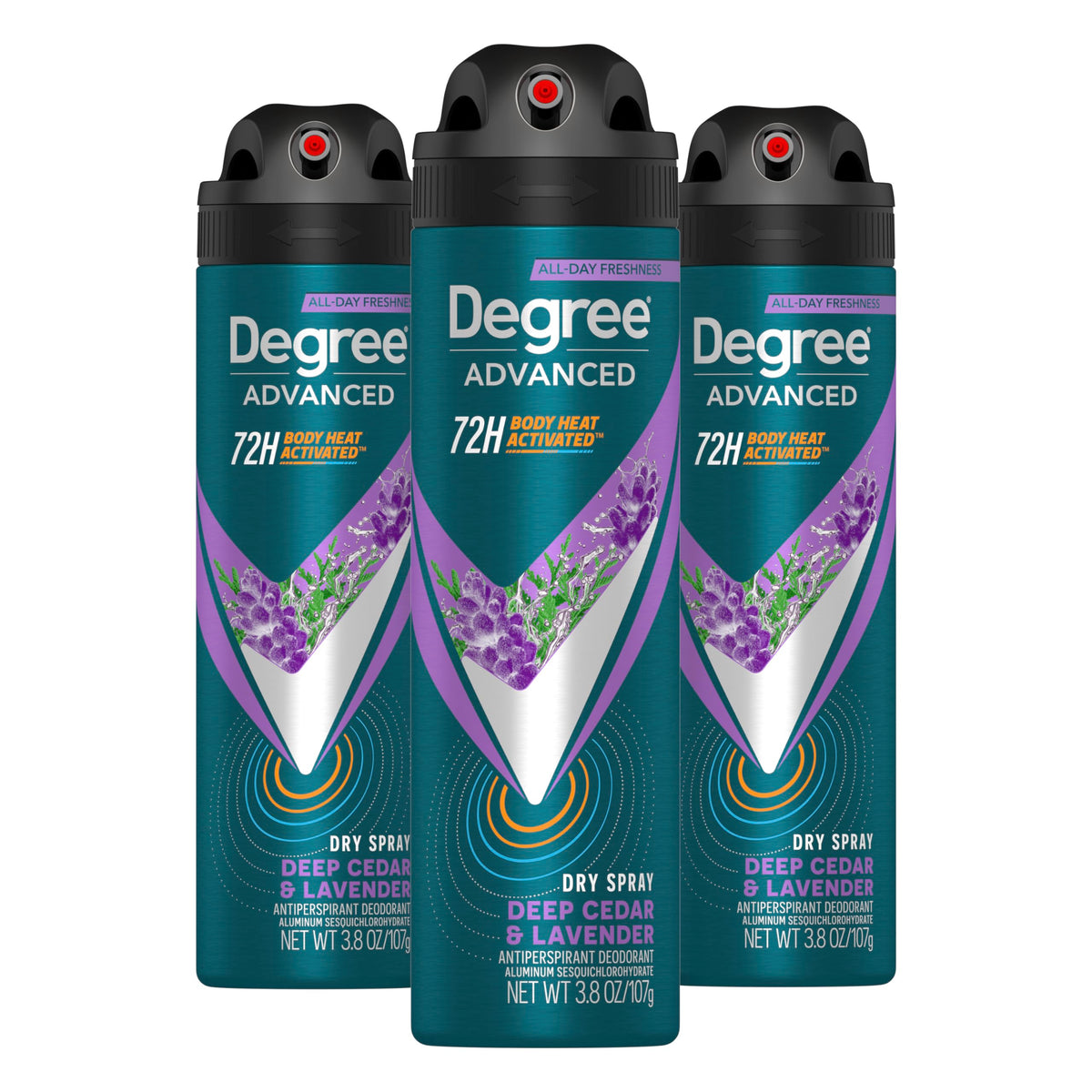 Men Antiperspirant Deodorant Dry Spray Cedar & Lavender 3 ct 3.8 oz by Degree – 3.8 Ounce (Pack of 3), Pack of 3