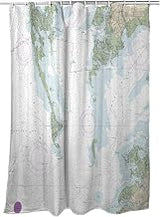 Interiors Chesapeake Bay - Pocomoke and Tangier Sounds, VA Nautical Map Shower Curtain