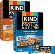 KIND Protein Bars Variety Pack, Gluten Free, Healthy Snacks, Crunchy Peanut Butter, Dark Chocolate Nut, 12g Protein, 10 Count