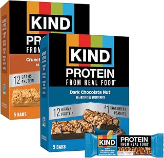 KIND Protein Bars Variety Pack, Gluten Free, Healthy Snacks, Crunchy Peanut Butter, Dark Chocolate Nut, 12g Protein, 10 Count